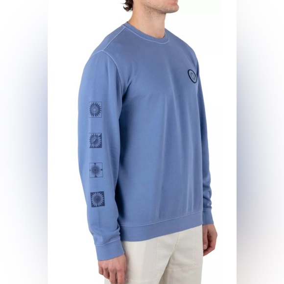 Men’s Hurley Naturals Crewneck Sweatshirt – Shoreline Blue Large NEW With Tags - Picture 4 of 6